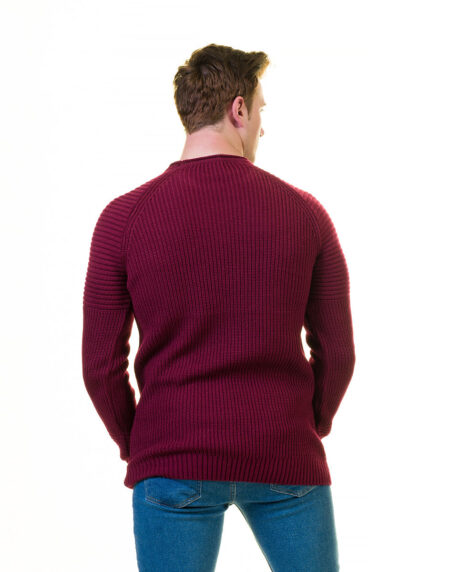 Solid Maroon European Wool Luxury Zippered With Sweater Jacket Warm Winter Tailor Fit
