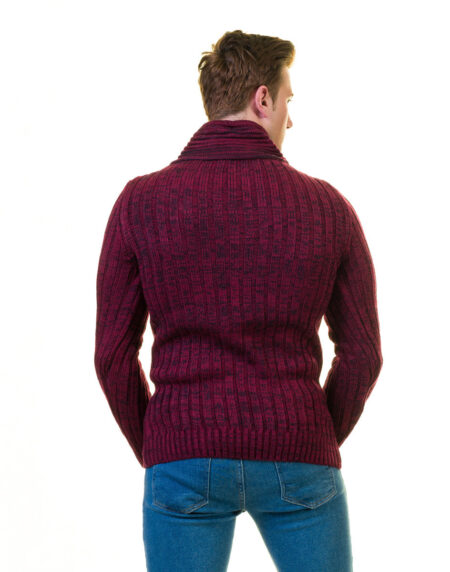 Maroon Hoodie European Wool Luxury Zippered With Sweater Jacket Warm Winter Tailor Fit