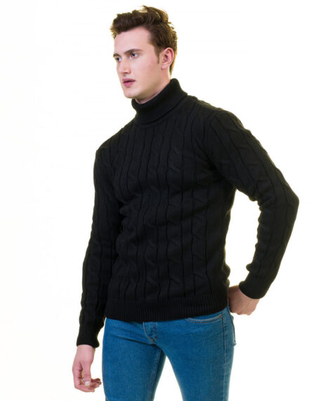 Black European Wool Luxury Zippered With Sweater Jacket Warm Winter Tailor Fit