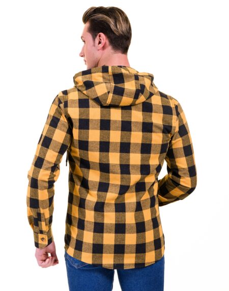 Yellow & Black European Wool Luxury Zippered With Hoodie Sweater Jacket Warm Winter Tailor Fit