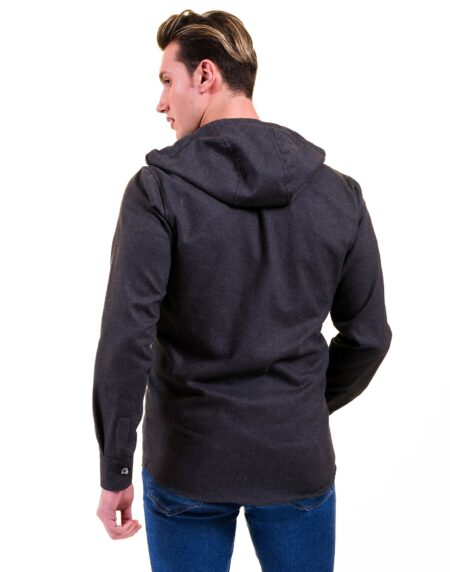 Solid Grey European Wool Luxury Zippered With Hoodie Sweater Jacket Warm Winter Tailor Fit