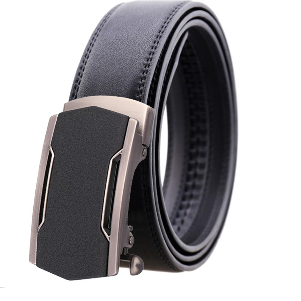 Amedeo Exclusive Men Black Belt Black Silver Buckle Leather - Amedeo Exclusive