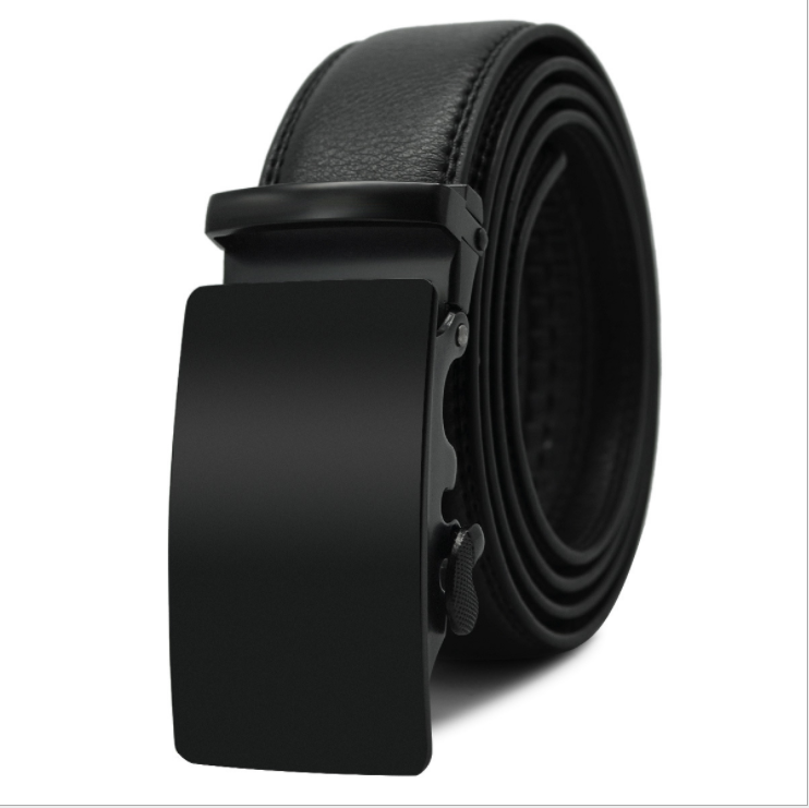 Men's Genuine Leather Smart Ratchet Automatic Belt Perfect Fit No holes! Black - Amedeo Exclusive