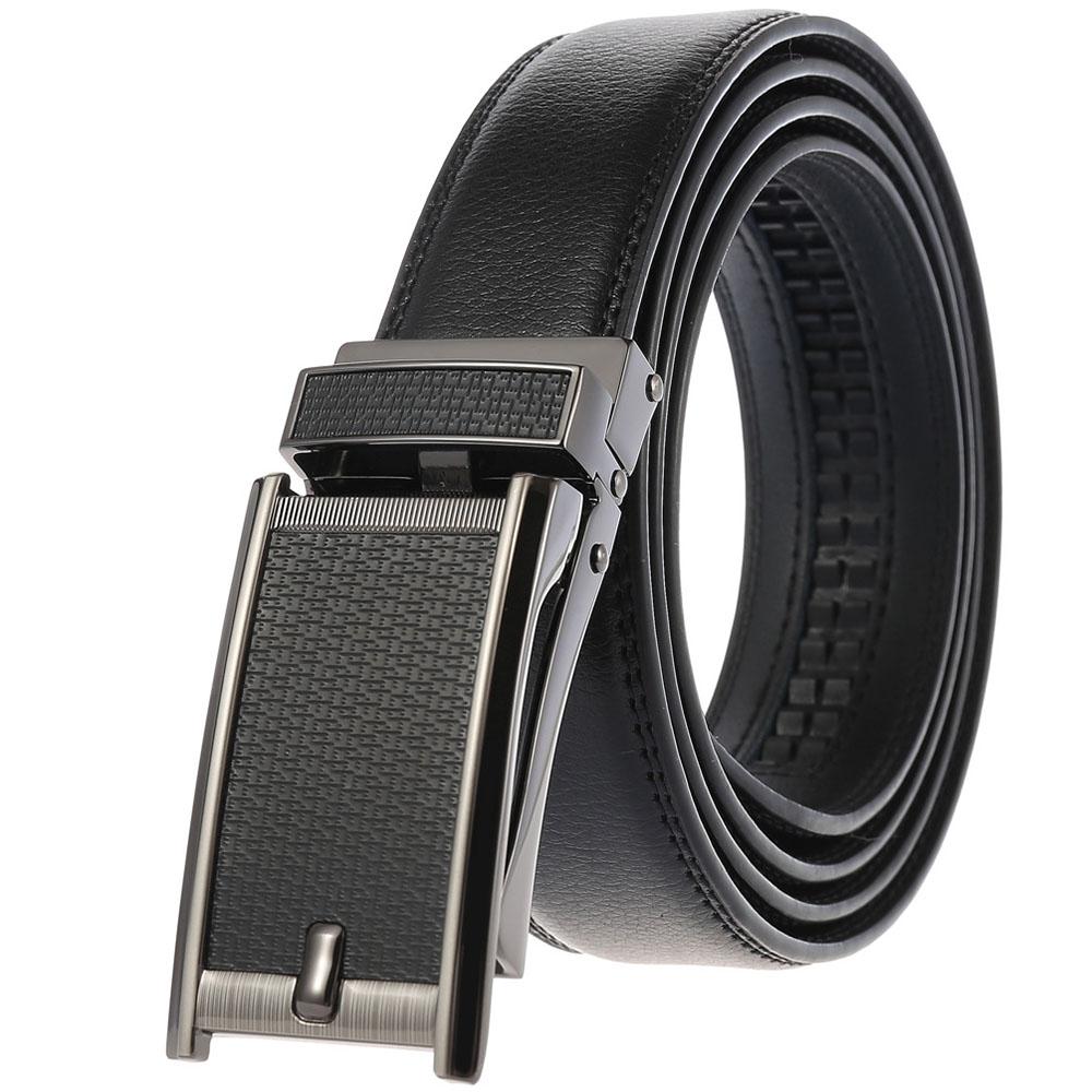 Men's Black Belt Black Buckle Standard Leather - Amedeo Exclusive