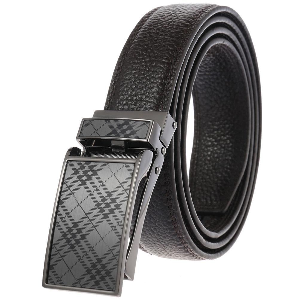 Men's Black Belt Black Buckle Standard Leather - Amedeo Exclusive