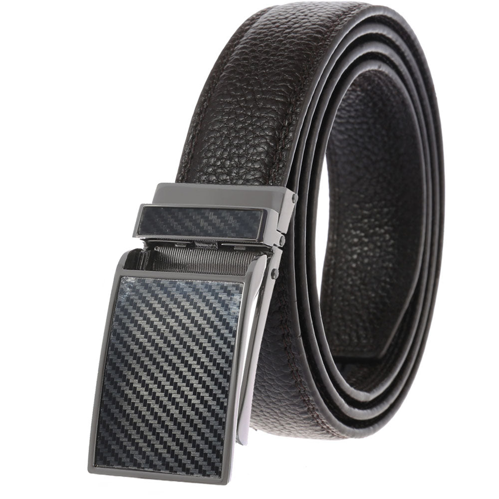 Men's Black Belt Black Buckle Standard Leather - Amedeo Exclusive