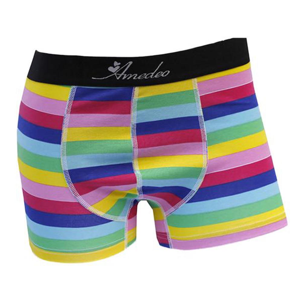 Men's Multi-Colored Cotton Boxer Briefs Underwear - Identical - Amedeo Exclusive