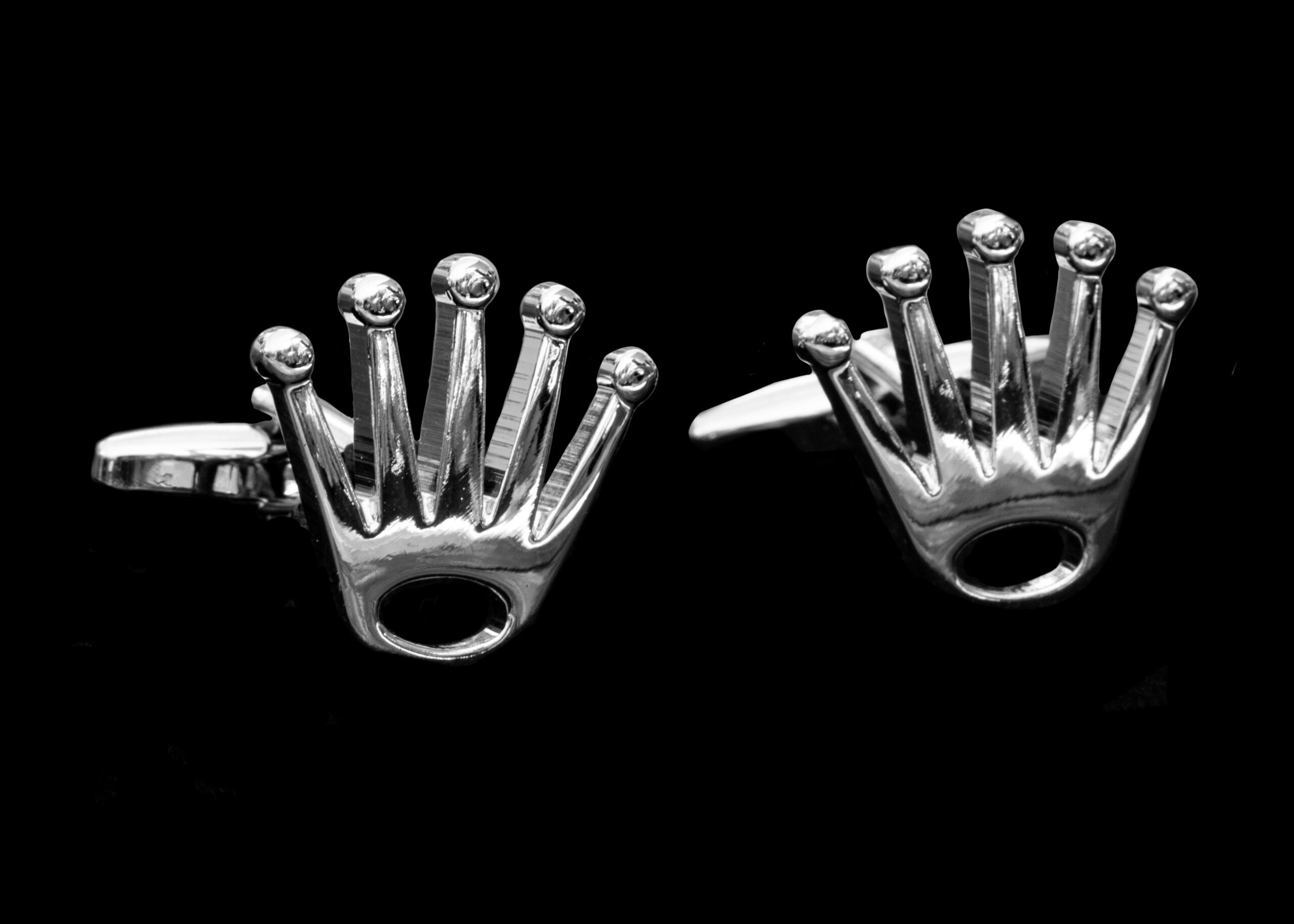 Silver Crowns Mens Stainless Steel Square Cufflinks for Shirt with Box – Hand Crafted Perfect Gift
