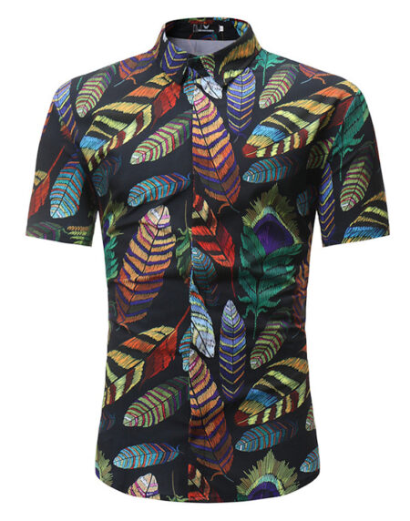 Men's Button down Tailor Fit Soft 100% Cotton Short Sleeve Dress Shirt Black Multi Color check casual And Formal - Amedeo Exclusive