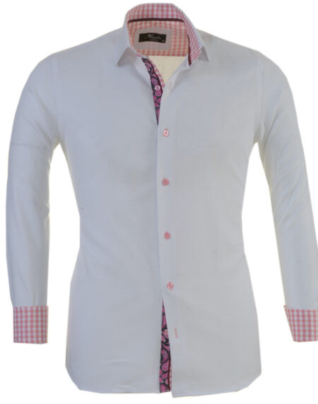 Mens Slim Fit French Cuff Shirts with Cufflink Holes – Casual and Formal
