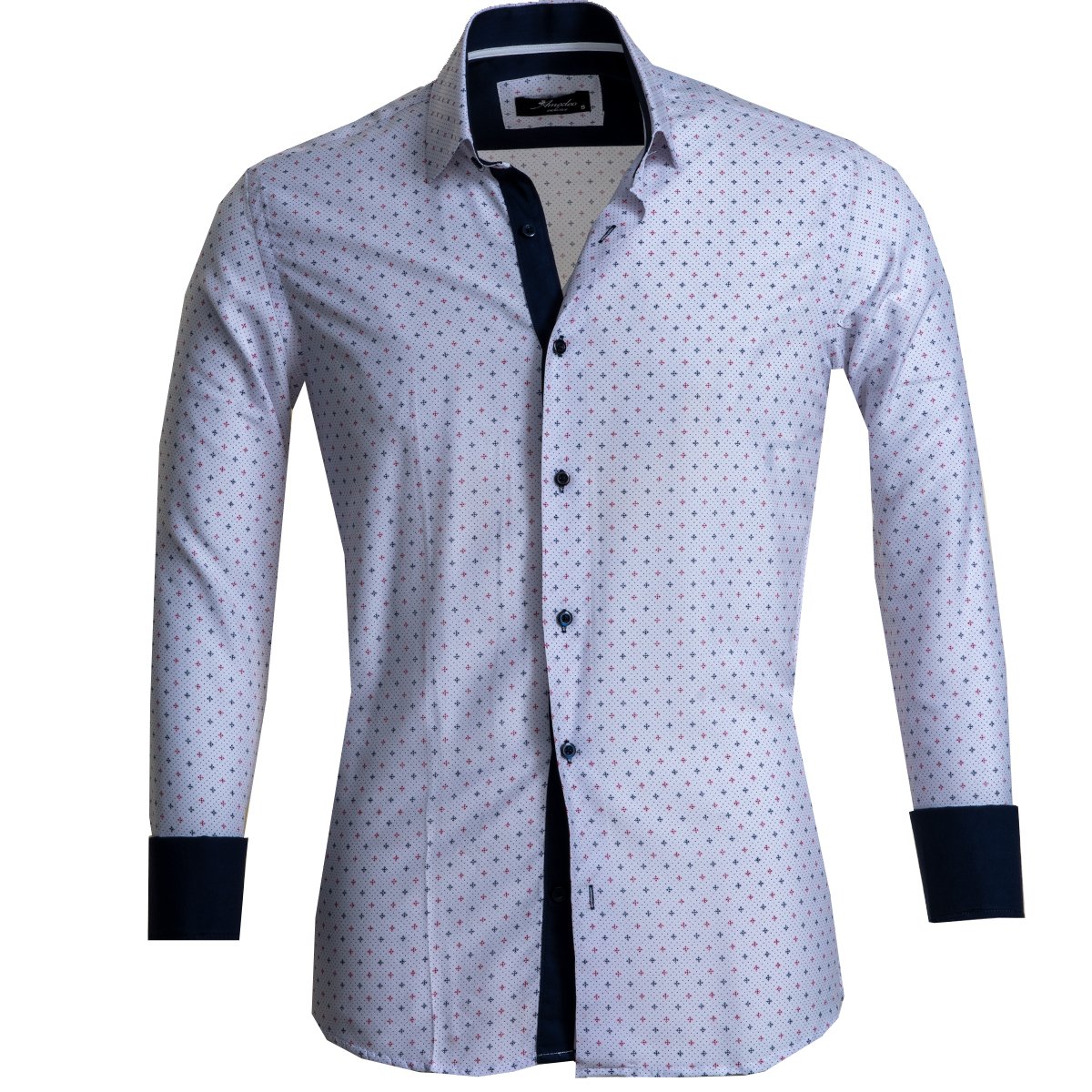 Off White Mens Slim Fit French Cuff Dress Shirts with Cufflink Holes - Casual and Formal - Amedeo Exclusive