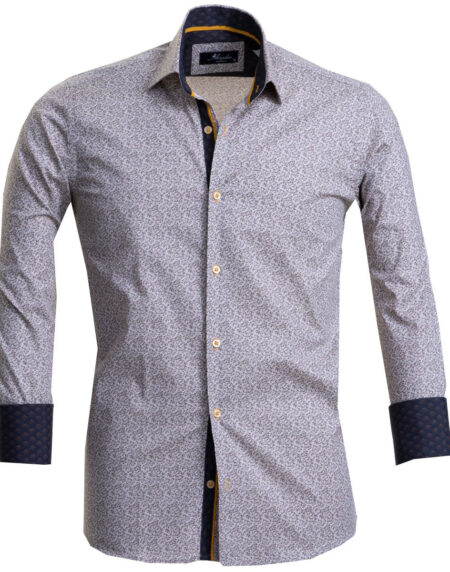 Tan Mens Slim Fit Designer Dress Shirt - tailored Cotton Shirts for Work and Casual Wear - Amedeo Exclusive