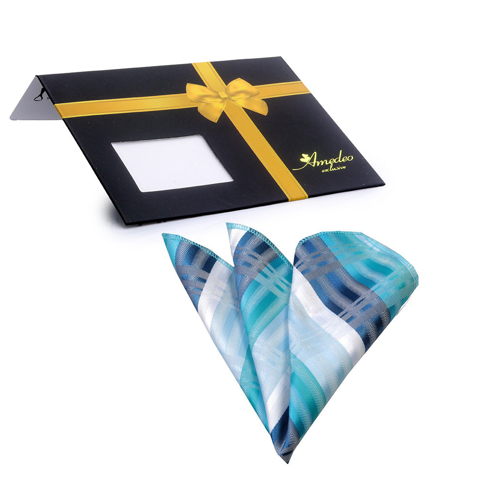 Pocket Blue Striped - Premium Silk Handkerchiefs for Suits - Image 2