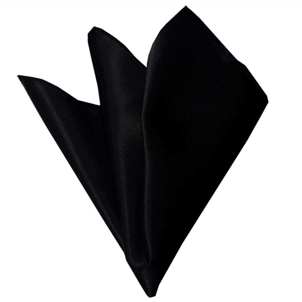 Men's Black Pocket Square Hanky Handkerchief - Amedeo Exclusive