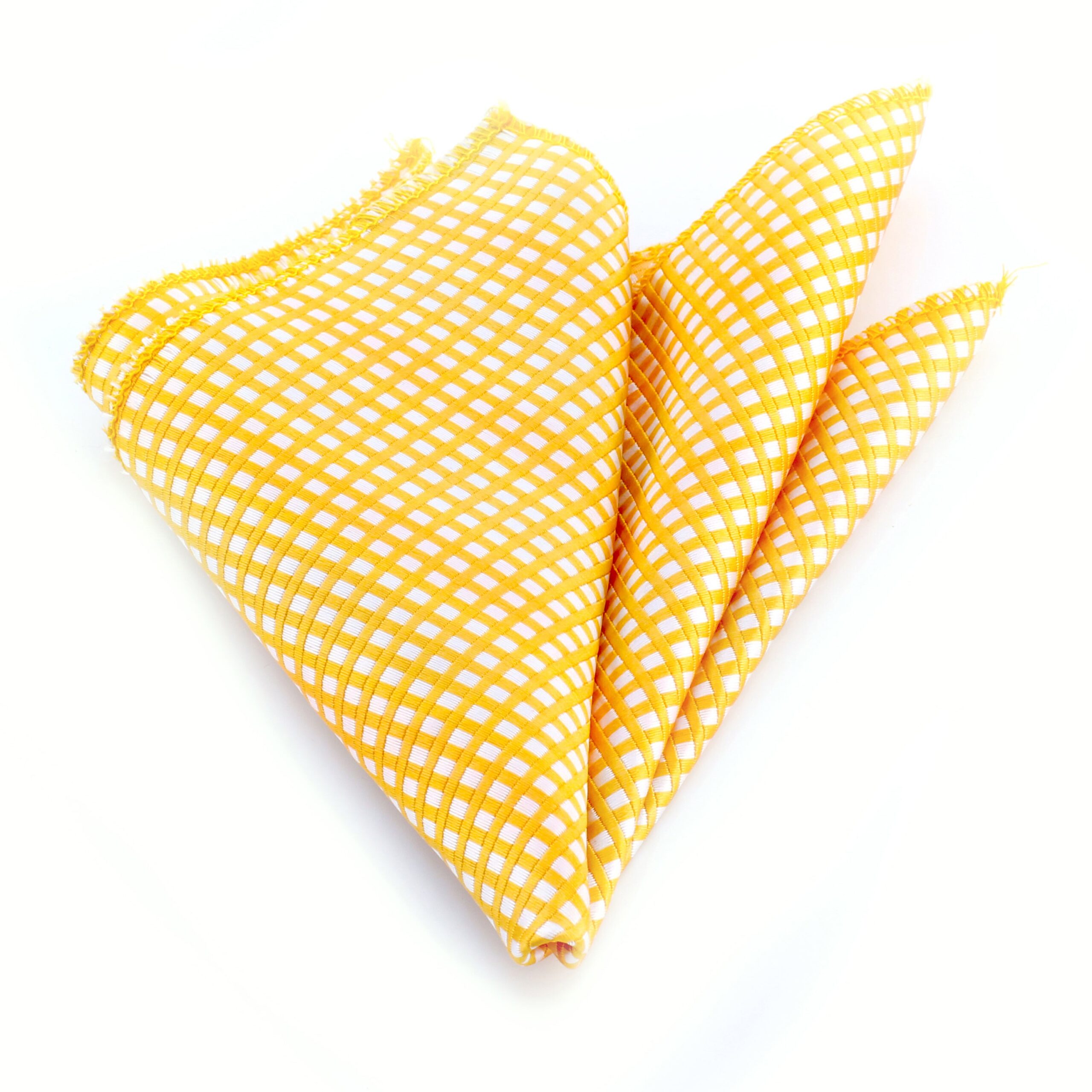 Men's Silver & Gold Checkers Pocket Square Hanky Handkerchief - Amedeo Exclusive