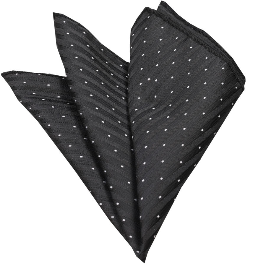 Men's Black Lines Pocket Square Hanky Handkerchief - Amedeo Exclusive
