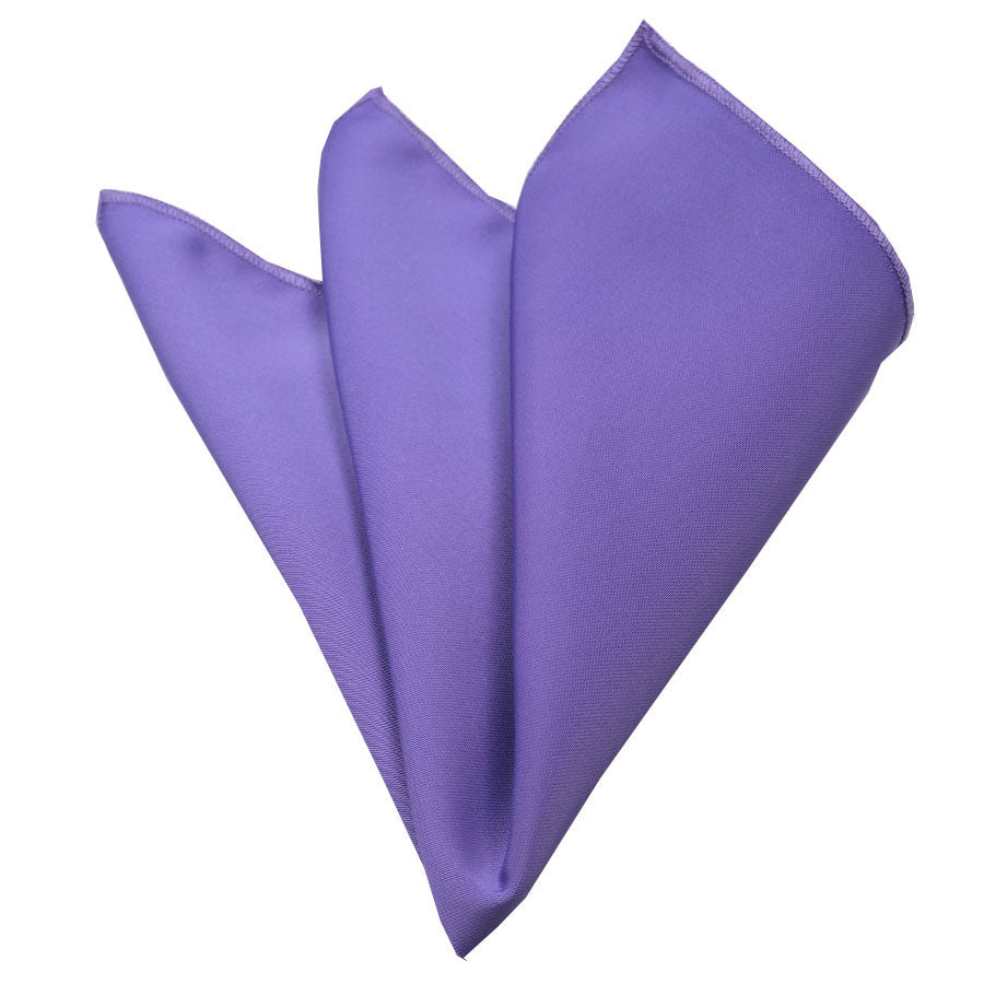 Men's Solid Purple Pocket Square Hanky Handkerchief - Amedeo Exclusive