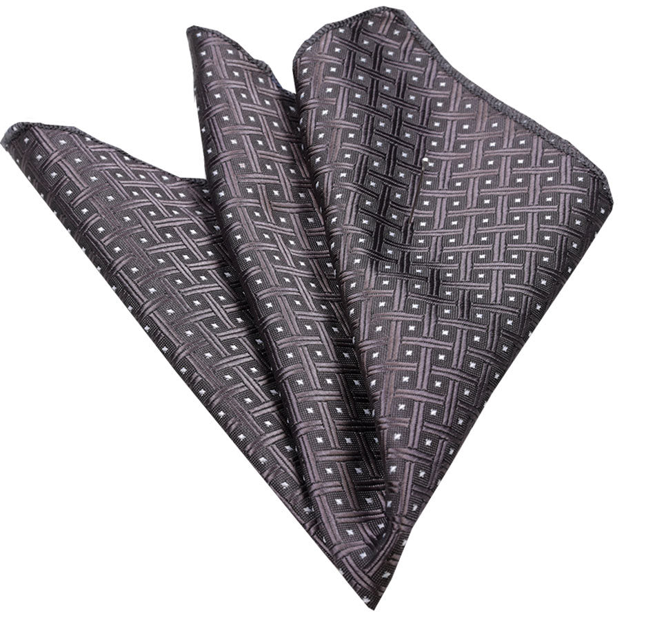 Men's Charcoil Check Pocket Square Hanky Handkerchief - Amedeo Exclusive