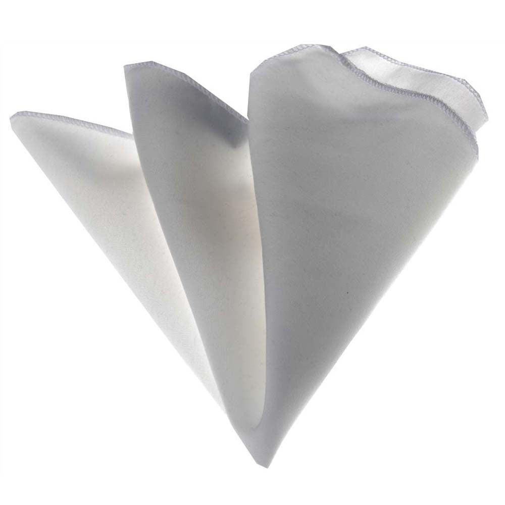 Men's White Pocket Square Hanky Handkerchief - Amedeo Exclusive
