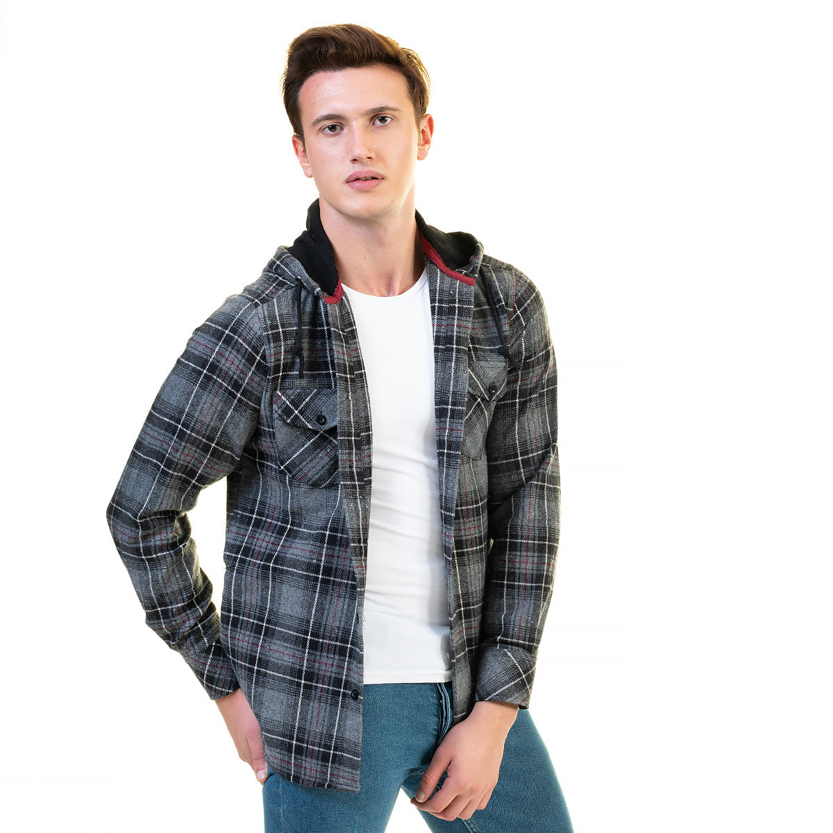 European Wool Luxury Zippered With Hoodie Sweater Jacket Warm Winter Tailor Fit - Image 5