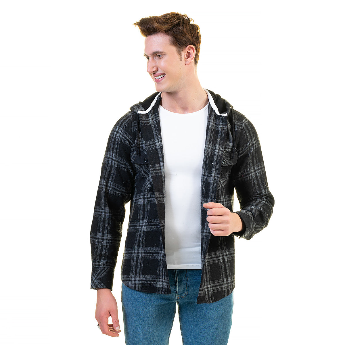 European Wool Luxury Zippered With Hoodie Sweater Jacket Warm Winter Tailor Fit - Image 6