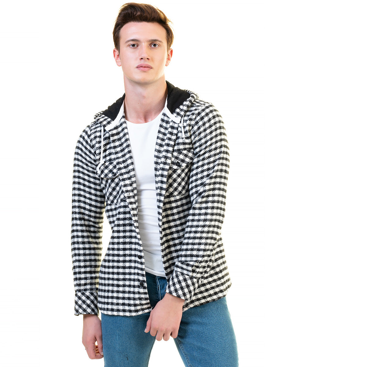 European Wool Luxury Zippered With Hoodie Sweater Jacket Warm Winter Tailor Fit - Image 5