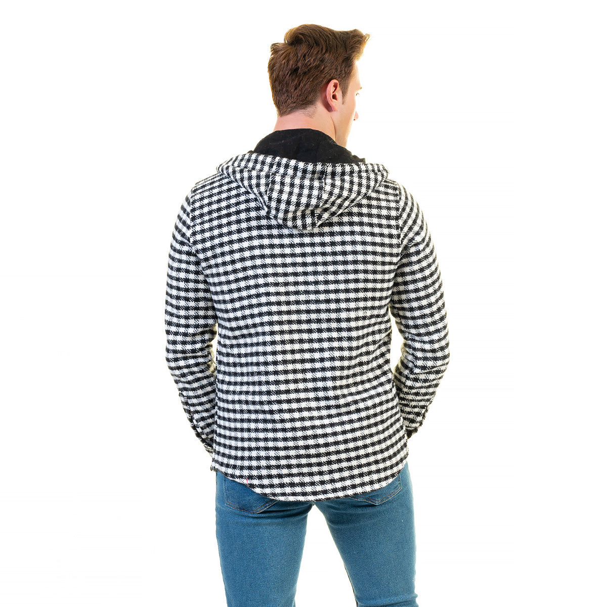 European Wool Luxury Zippered With Hoodie Sweater Jacket Warm Winter Tailor Fit - Image 6