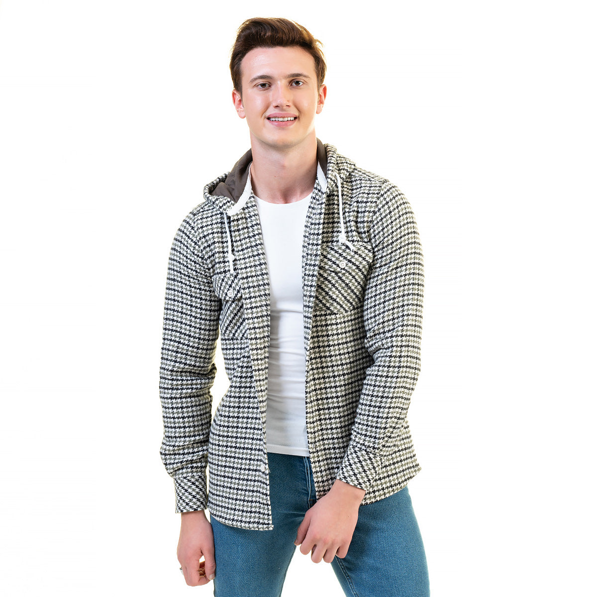 European Wool Luxury Zippered With Hoodie Sweater Jacket Warm Winter Tailor Fit - Image 3