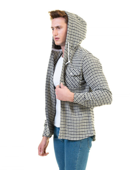 European Wool Luxury Zippered With Hoodie Sweater Jacket Warm Winter Tailor Fit