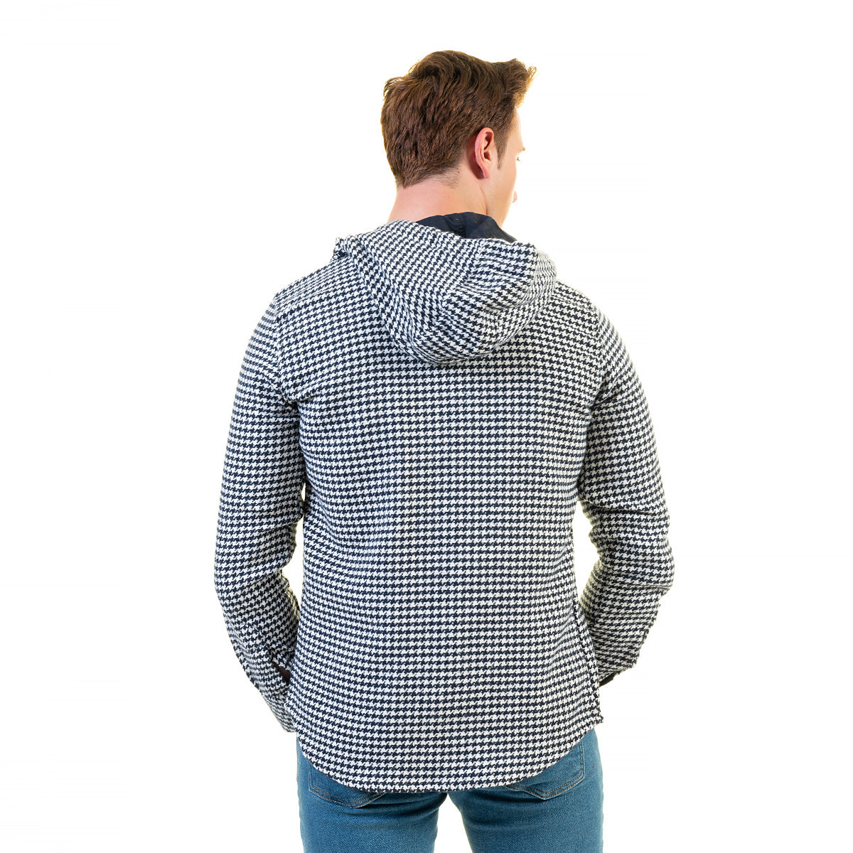 European Wool Luxury Zippered With Hoodie Sweater Jacket Warm Winter Tailor Fit - Image 3