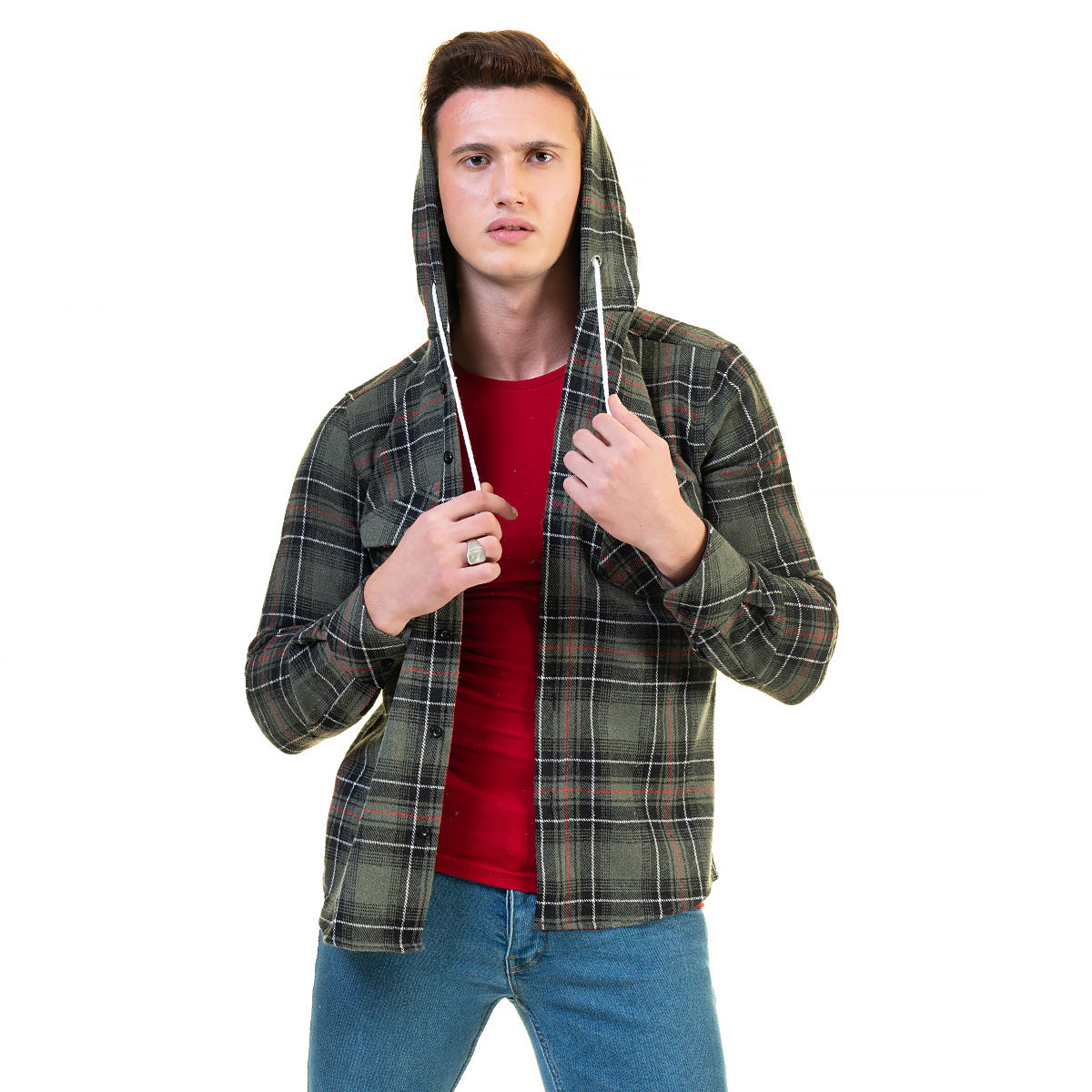 European Wool Luxury Zippered With Hoodie Sweater Jacket Warm Winter Tailor Fit - Image 2