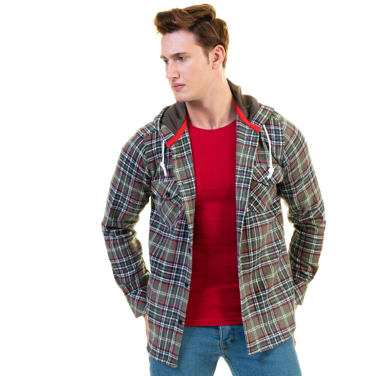 European Wool Luxury Zippered With Hoodie Sweater Jacket Warm Winter Tailor Fit - Image 6