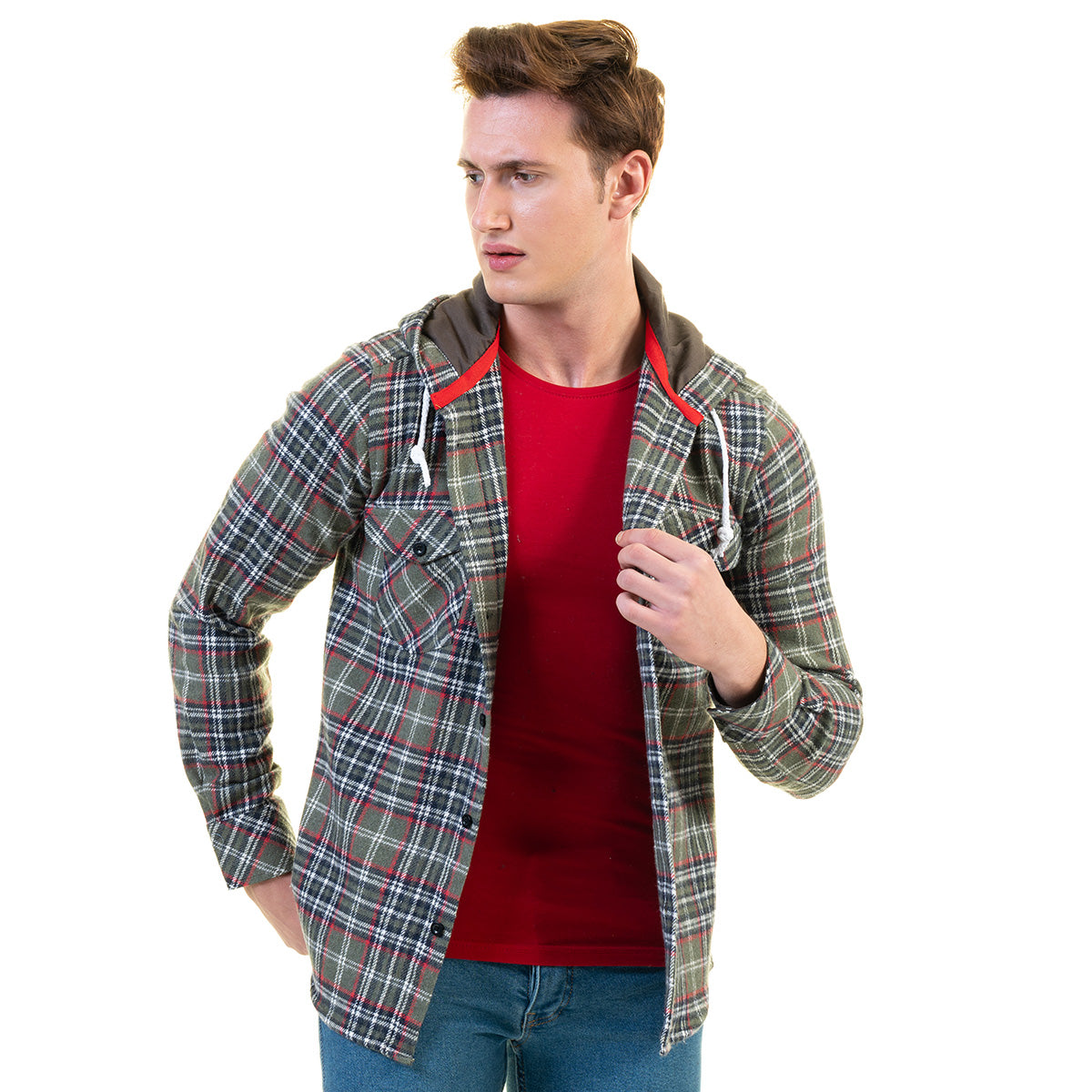 European Wool Luxury Zippered With Hoodie Sweater Jacket Warm Winter Tailor Fit - Image 2