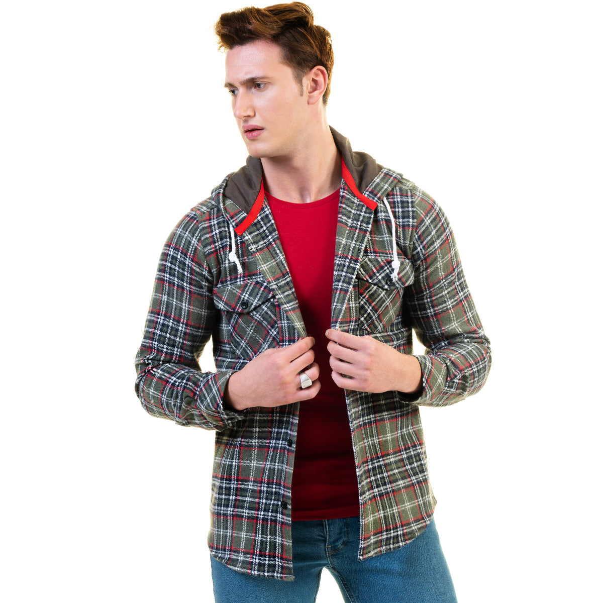 European Wool Luxury Zippered With Hoodie Sweater Jacket Warm Winter Tailor Fit - Image 3