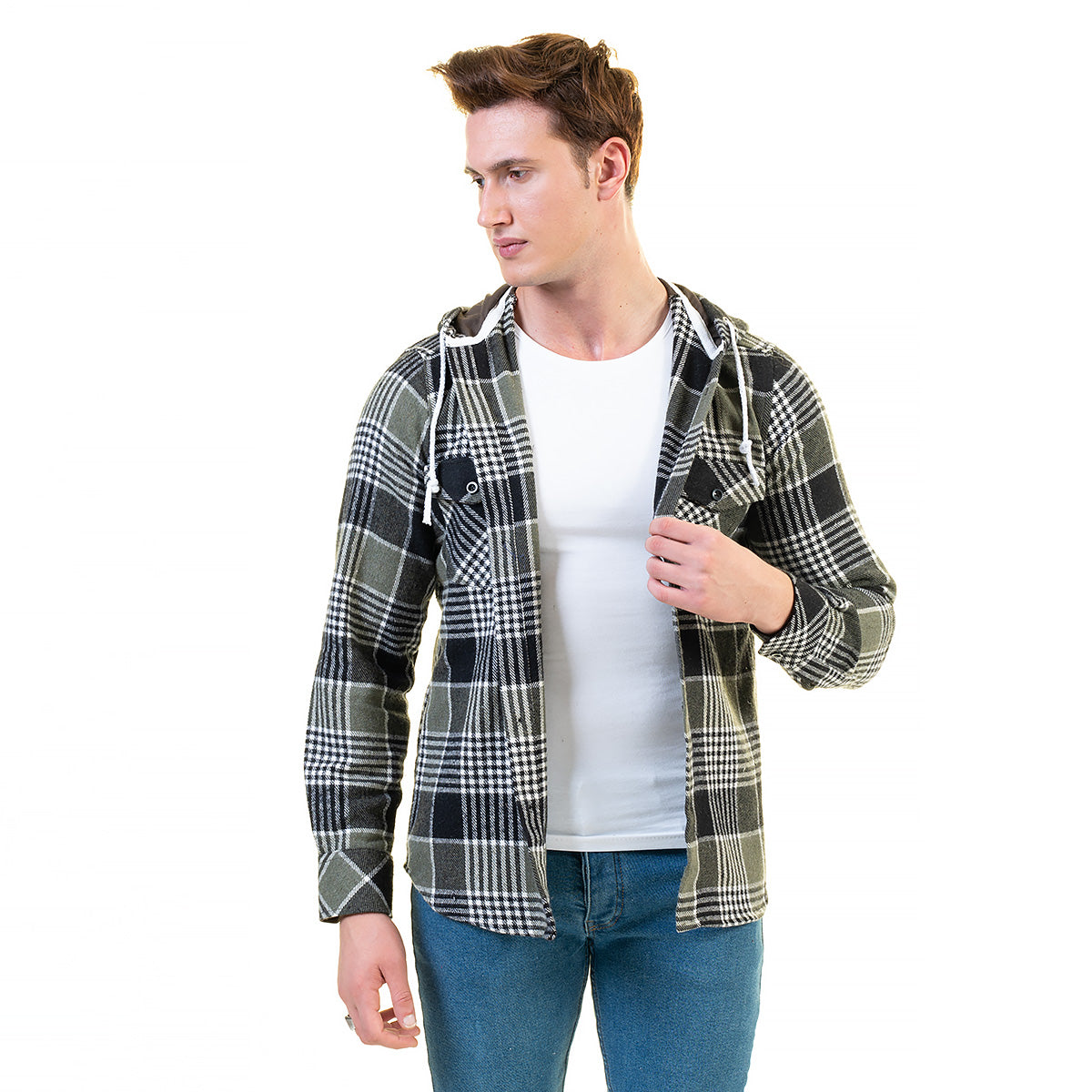 European Wool Luxury Zippered With Hoodie Sweater Jacket Warm Winter Tailor Fit - Image 3