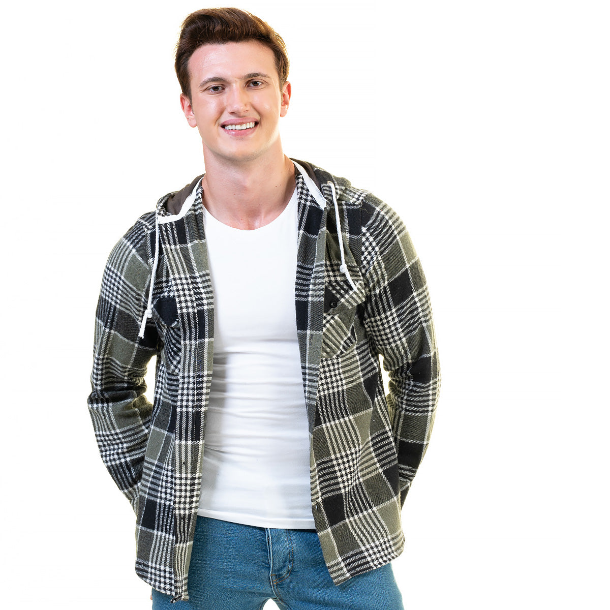 European Wool Luxury Zippered With Hoodie Sweater Jacket Warm Winter Tailor Fit - Image 4