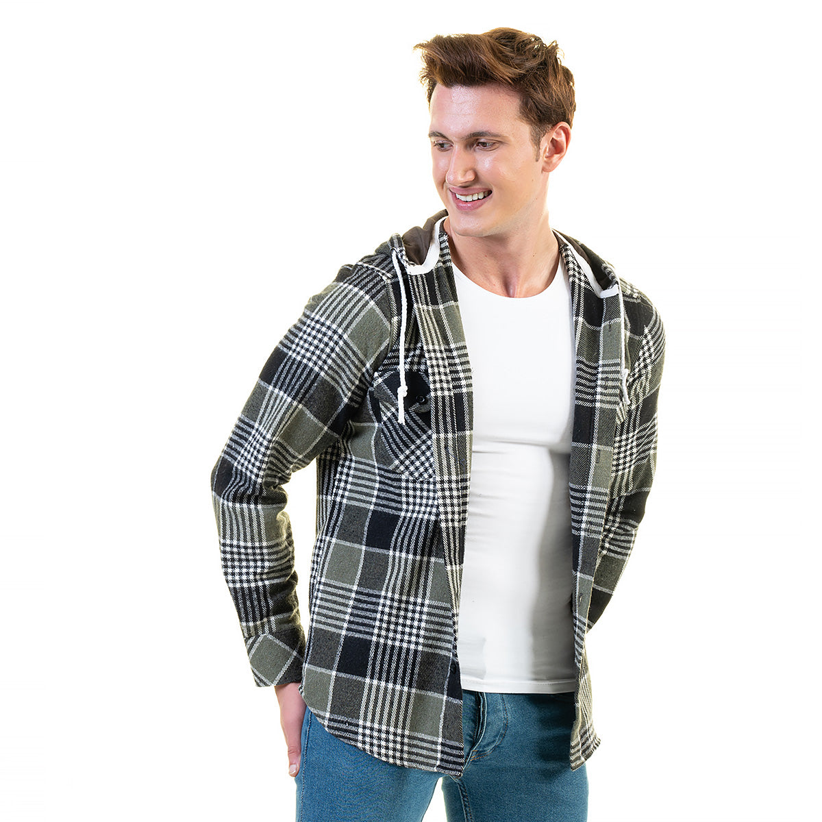 European Wool Luxury Zippered With Hoodie Sweater Jacket Warm Winter Tailor Fit - Image 6
