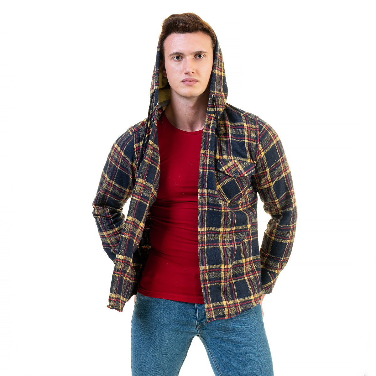 European Wool Luxury Zippered With Hoodie Sweater Jacket Warm Winter Tailor Fit