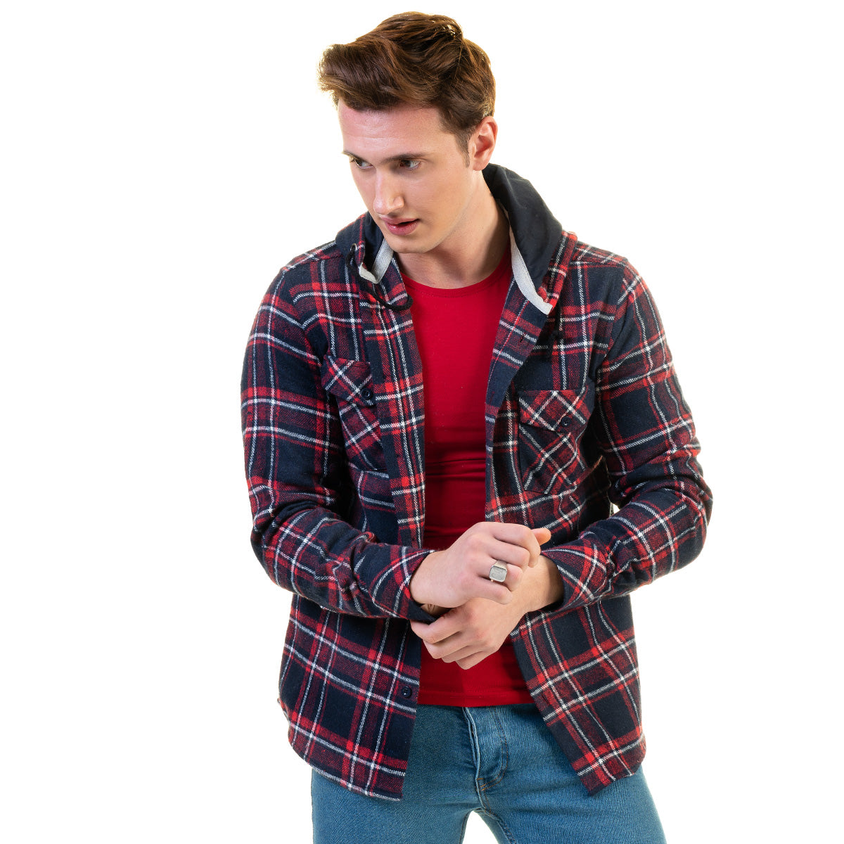 European Wool Luxury Zippered With Hoodie Sweater Jacket Warm Winter Tailor Fit - Image 6