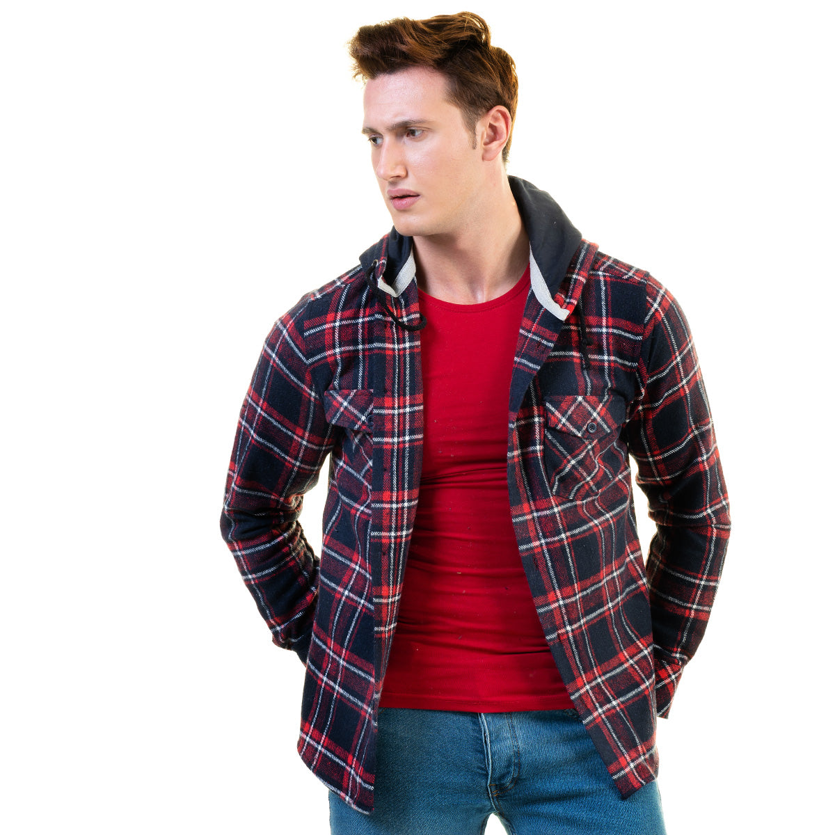 European Wool Luxury Zippered With Hoodie Sweater Jacket Warm Winter Tailor Fit - Image 2