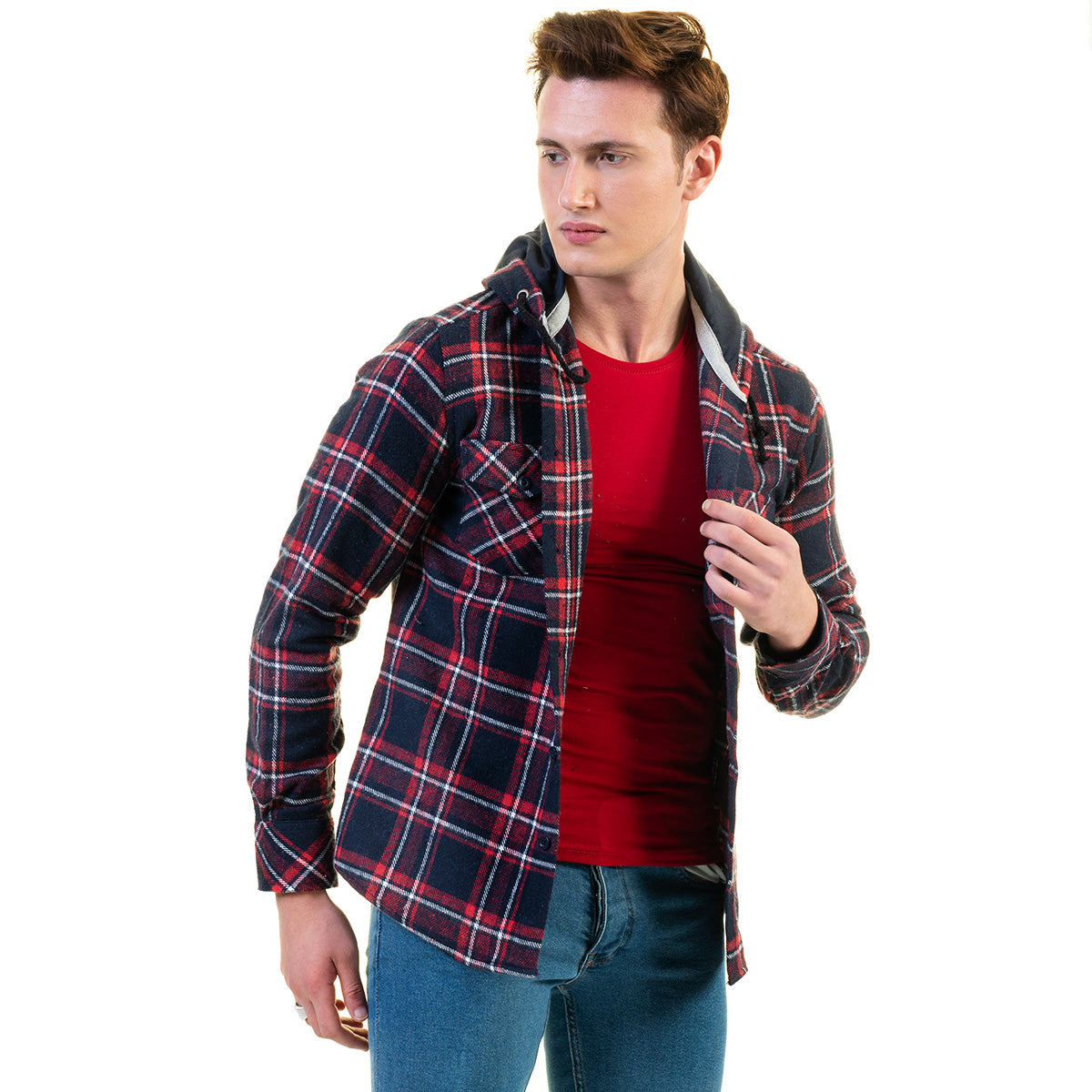 European Wool Luxury Zippered With Hoodie Sweater Jacket Warm Winter Tailor Fit - Image 3