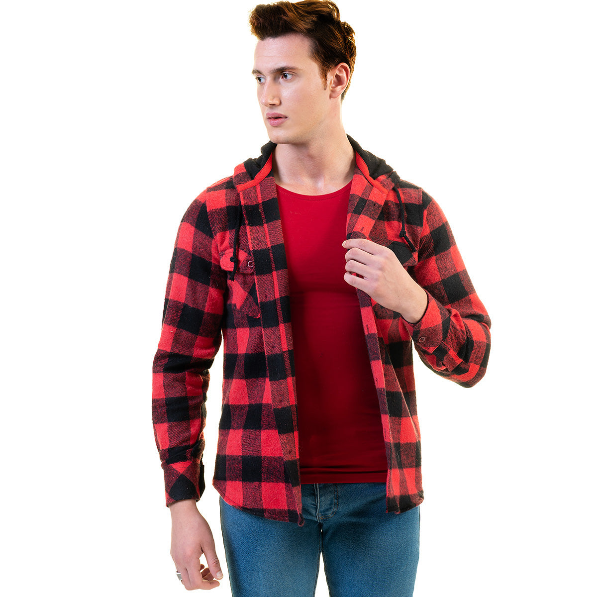 European Wool Luxury Zippered With Hoodie Sweater Jacket Warm Winter Tailor Fit - Image 8