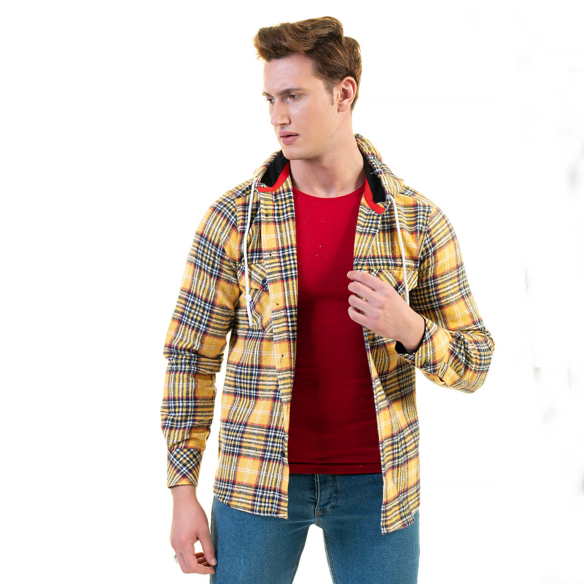 European Wool Luxury Zippered With Hoodie Sweater Jacket Warm Winter Tailor Fit - Image 6