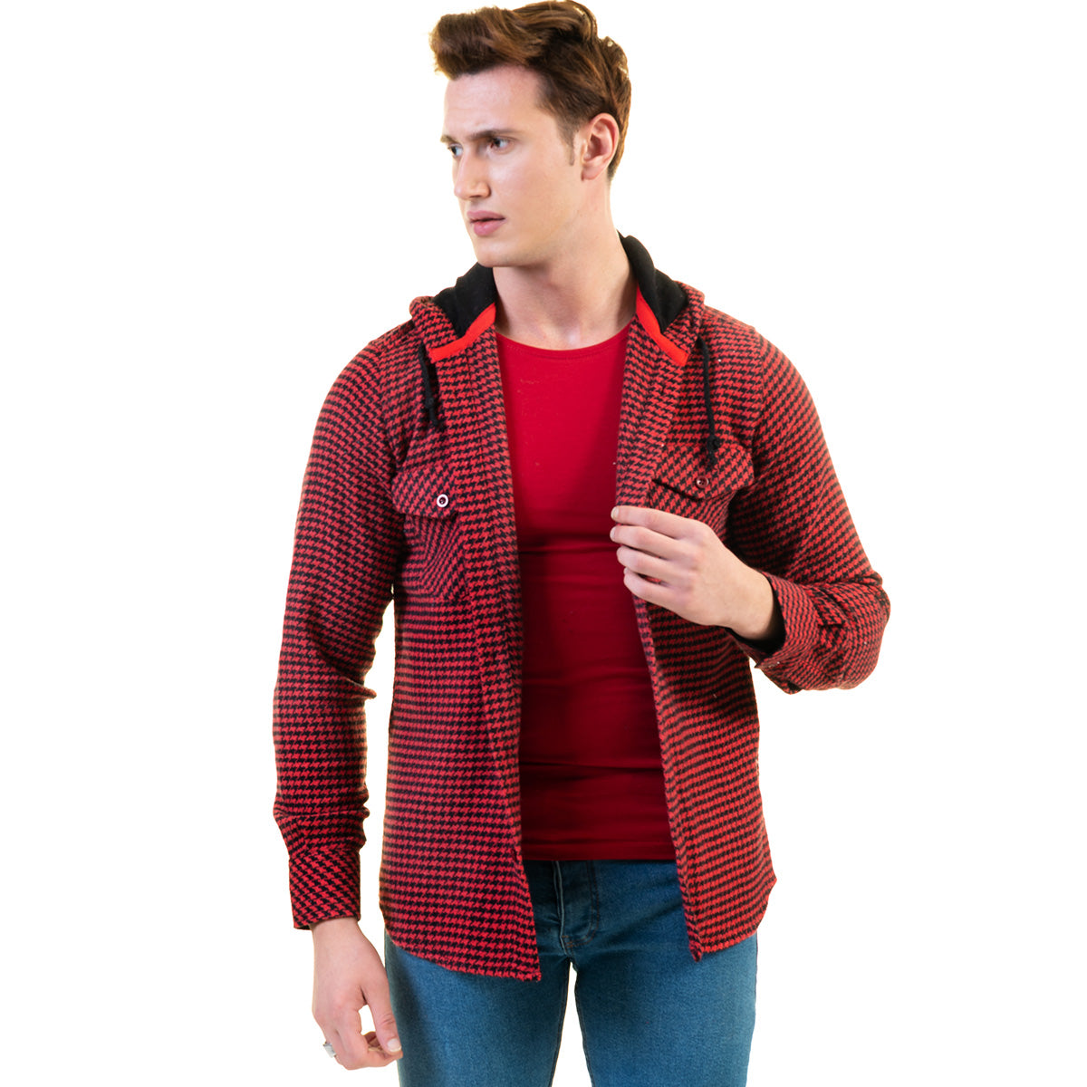 European Wool Luxury Zippered With Hoodie Sweater Jacket Warm Winter Tailor Fit - Image 5