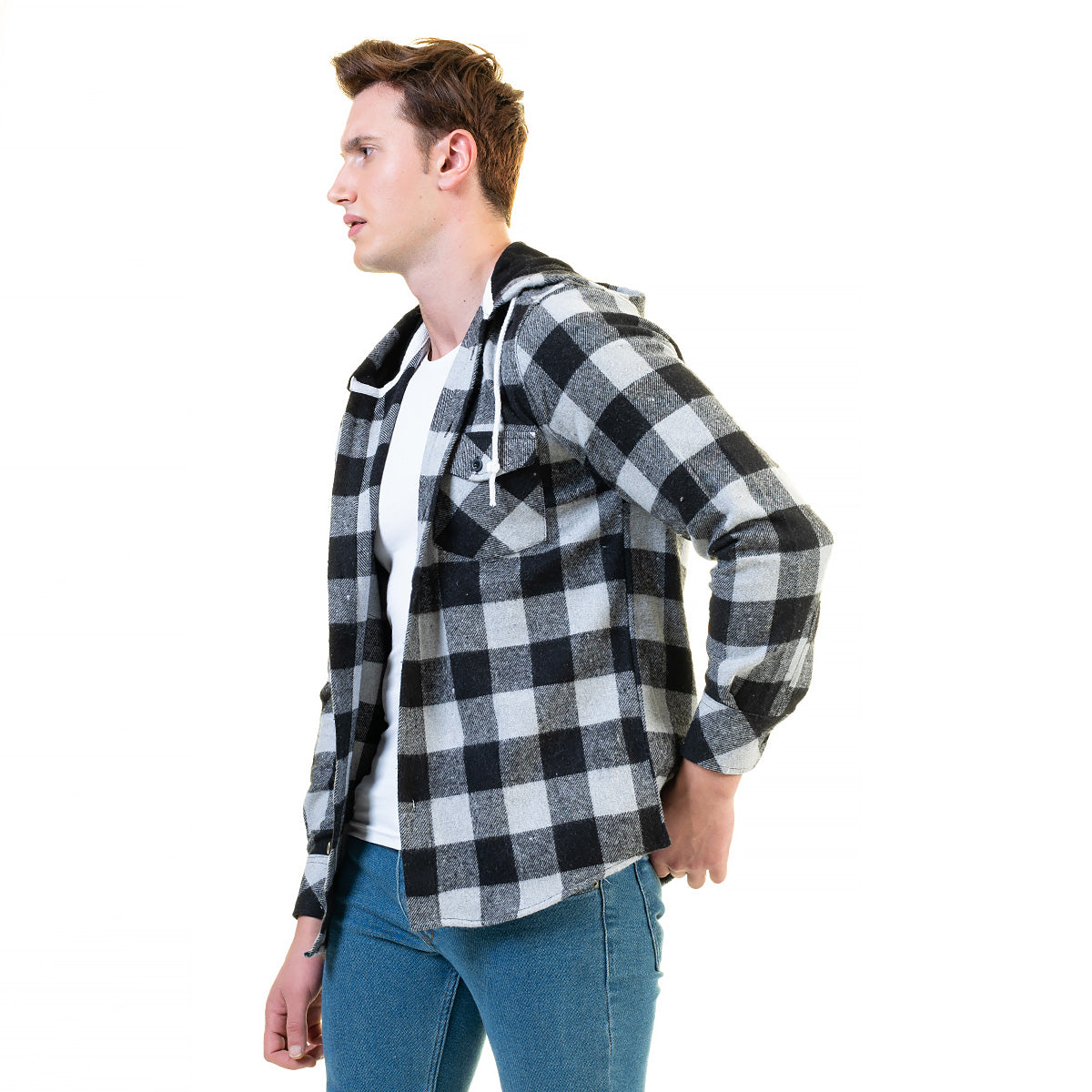European Wool Luxury Zippered With Hoodie Sweater Jacket Warm Winter Tailor Fit - Image 2