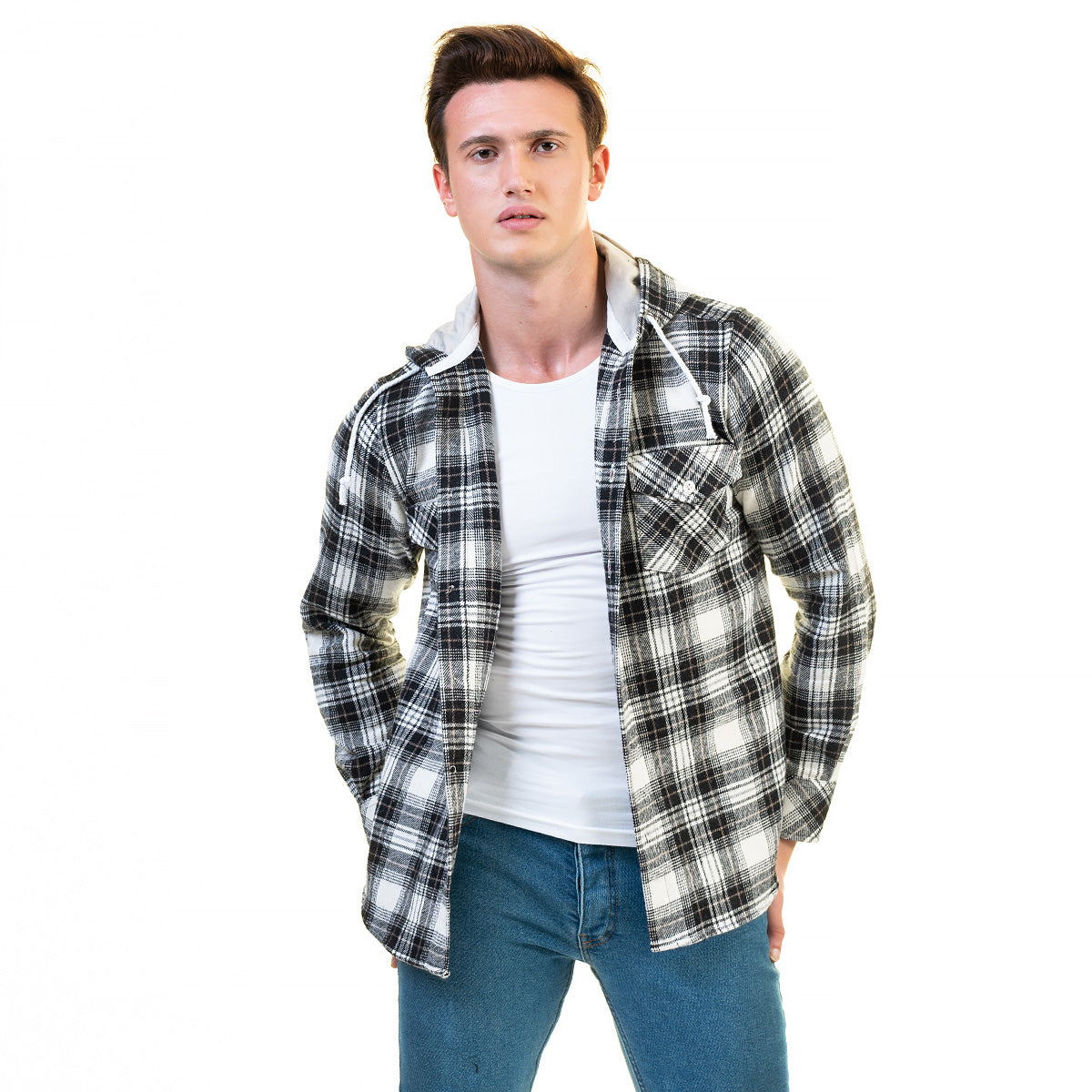 European Wool Luxury Zippered With Hoodie Sweater Jacket Warm Winter Tailor Fit - Image 2