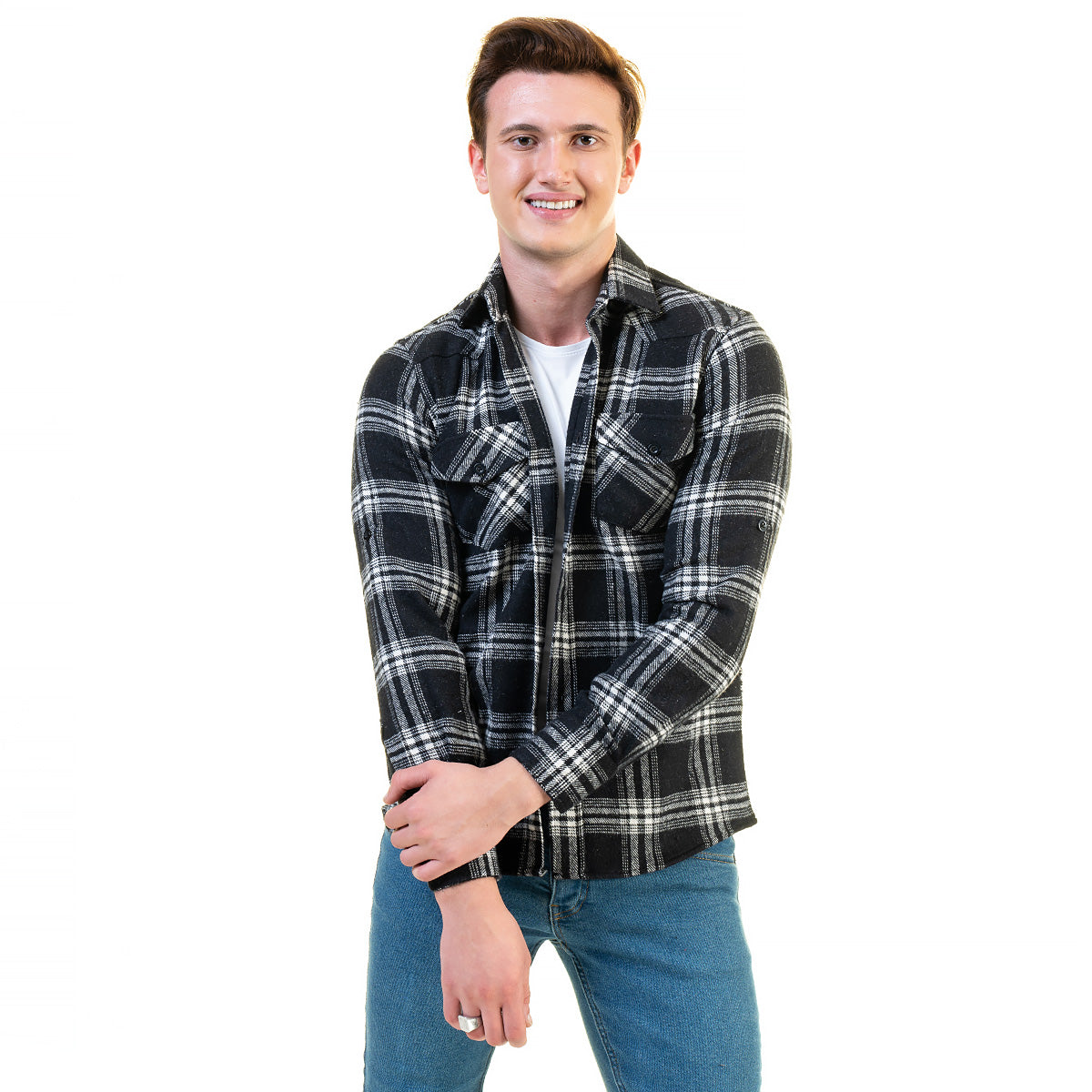 European Wool Luxury Zippered With Hoodie Sweater Jacket Warm Winter Tailor Fit - Image 2