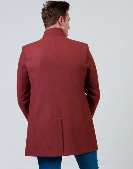 Men’s European Maroon Wool Coat Jacket Tailor fit Fine Luxury Quality Work and Casual