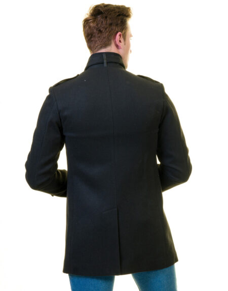 Men’s European Black Wool Coat Jacket Tailor fit Fine Luxury Quality Work and Casual
