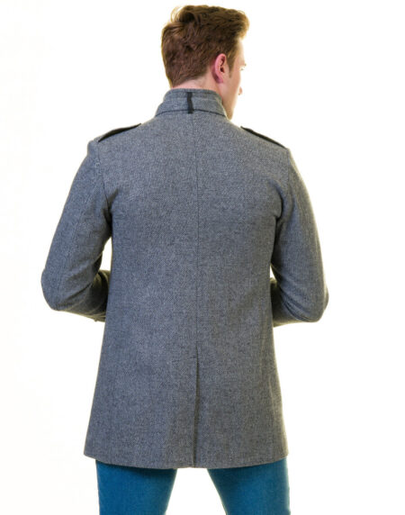 Men’s European Grey Wool Coat Jacket Tailor fit Fine Luxury Quality Work and Casual